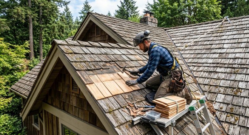 Cedar Shake Roof Repair in Sparta, OH
