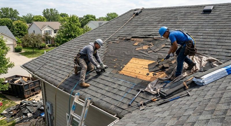 Damaged Roof Repair in Newark, OH
