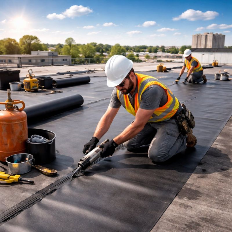 Rubber Roof Installation in Licking County, OH