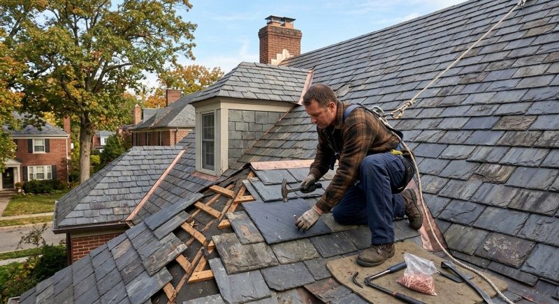 Slate Shingle Replacement in Licking County, OH