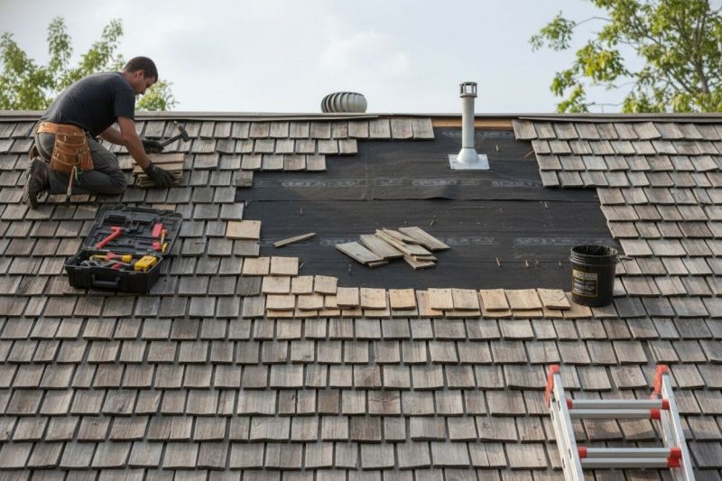 Wood Shake Roof Repair in Howard, OH
